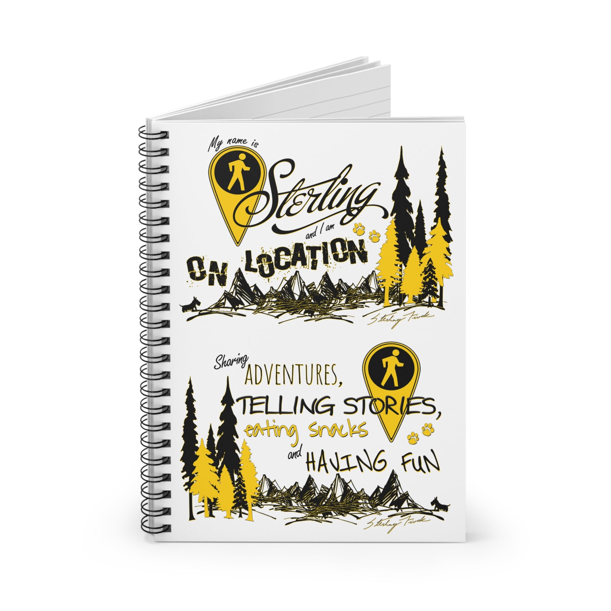 Typography White Spiral Notebook