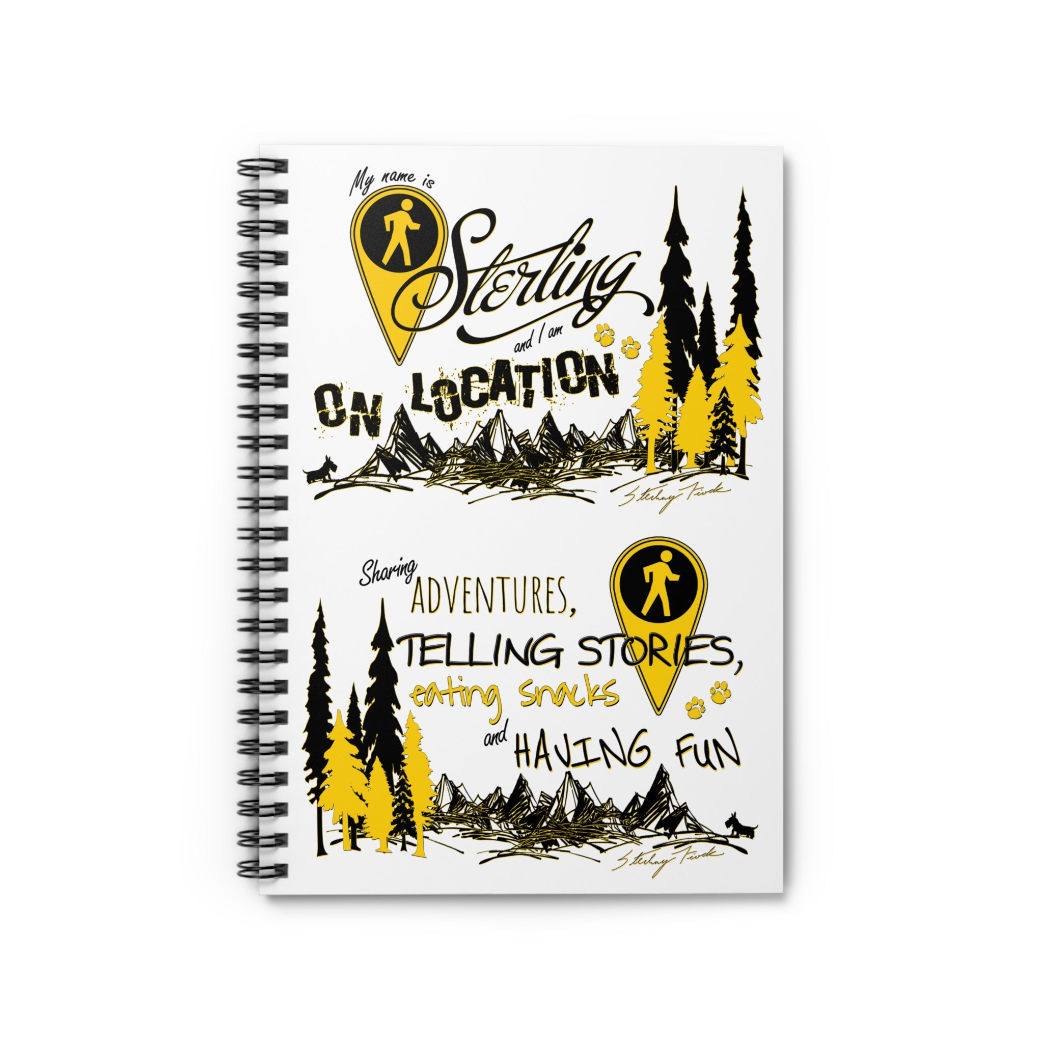 Typography White Spiral Notebook