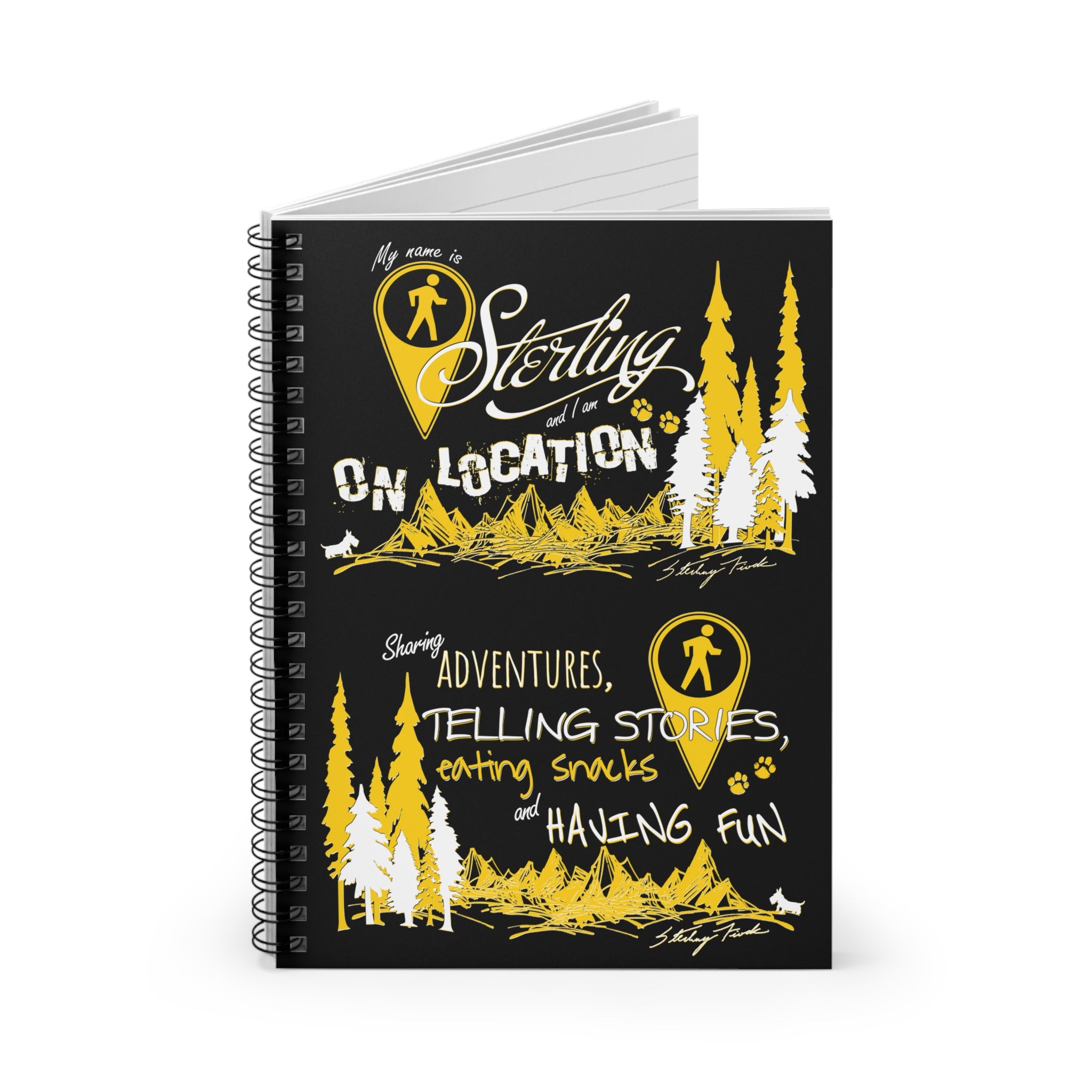 Typography Black Spiral Notebook