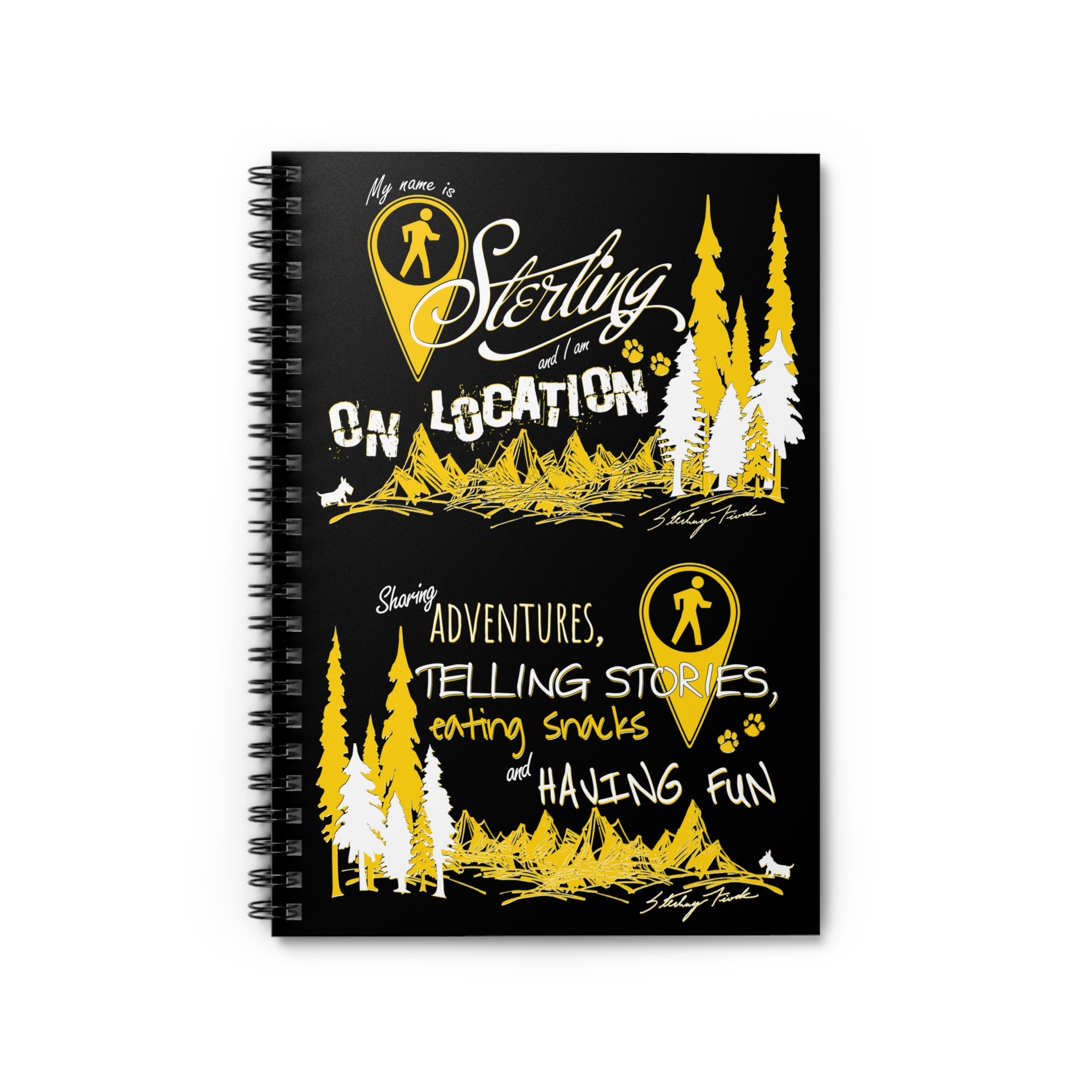Typography Black Spiral Notebook