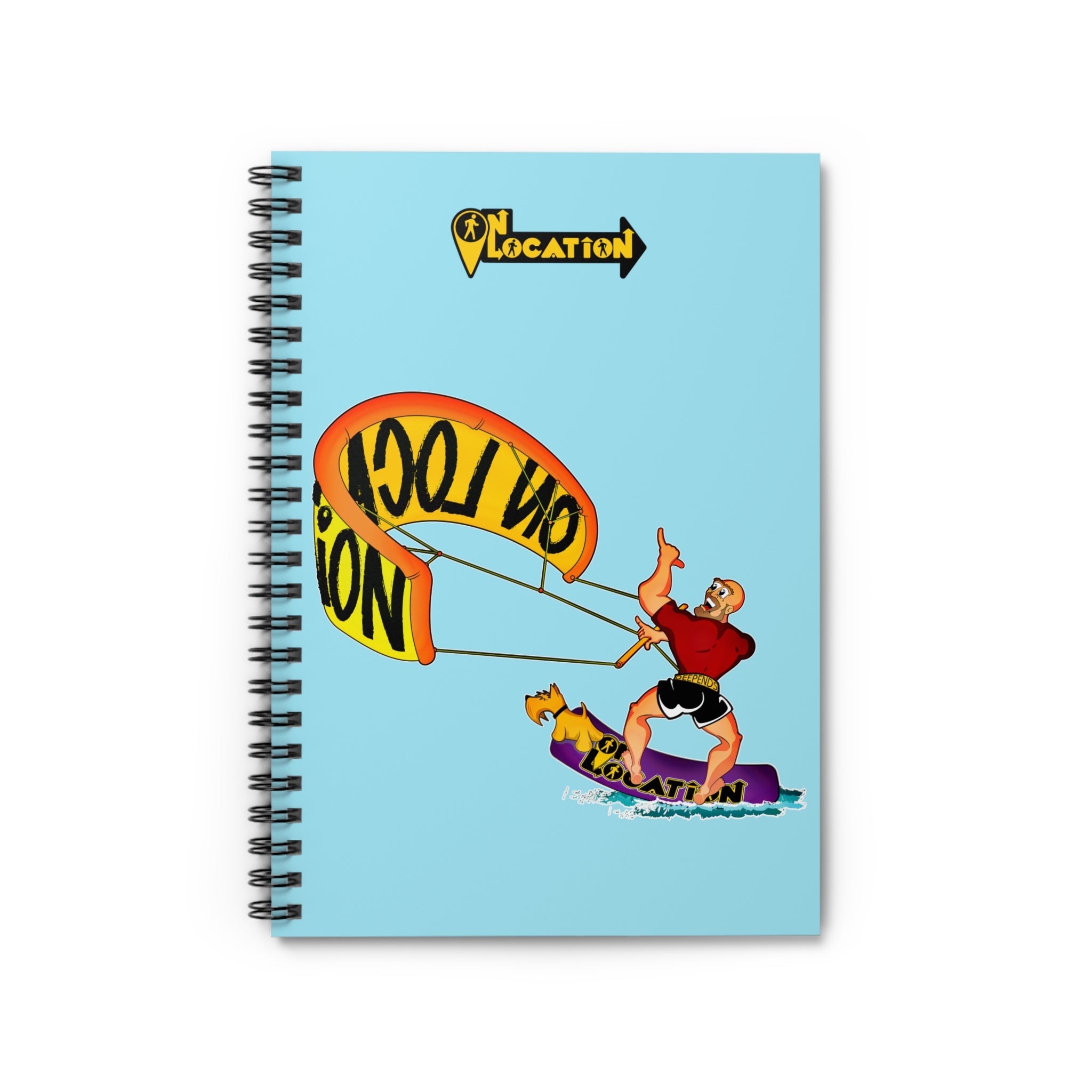 Kiteboarding Spiral Notebook (sky blue)