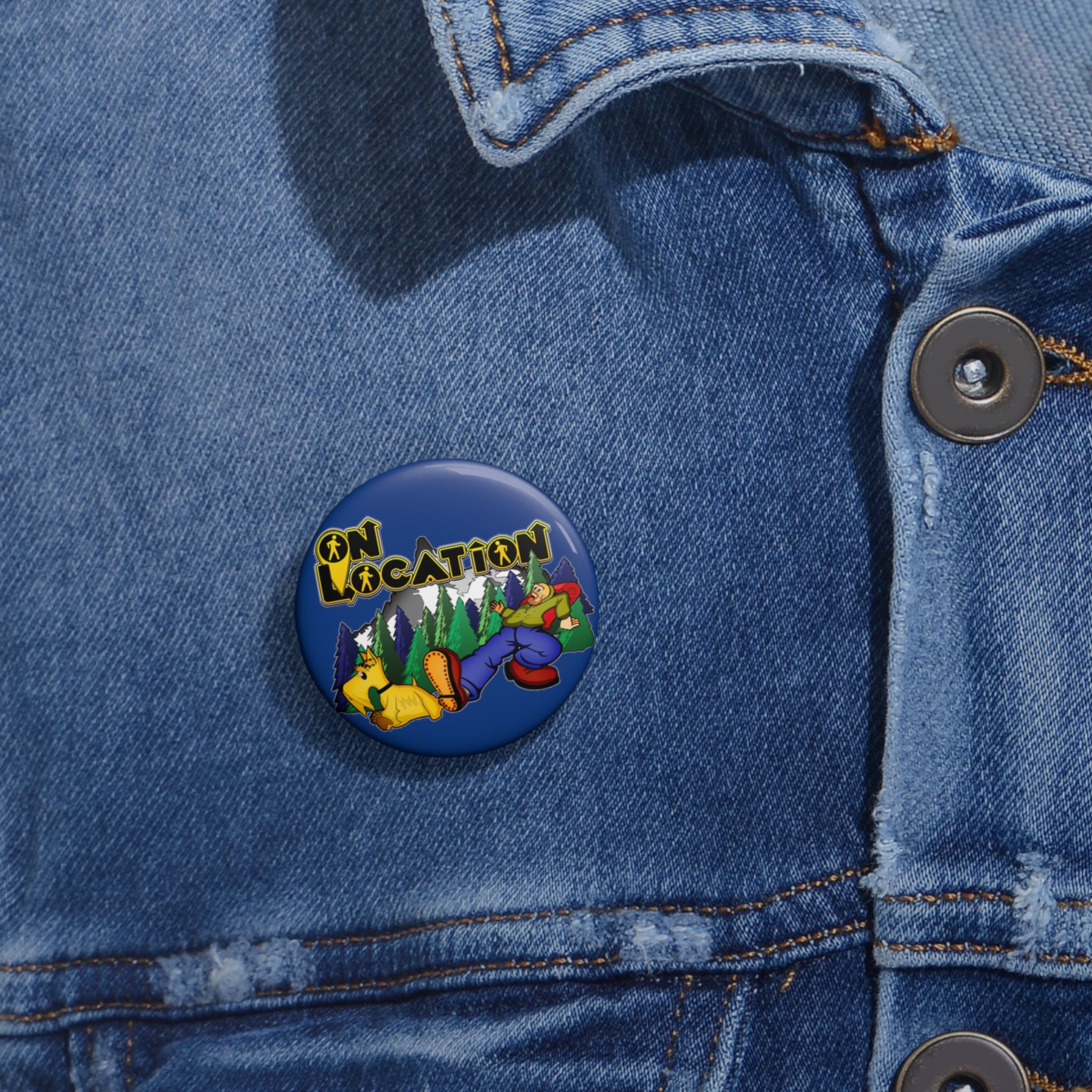 Keep On Hiking Button (dark blue)