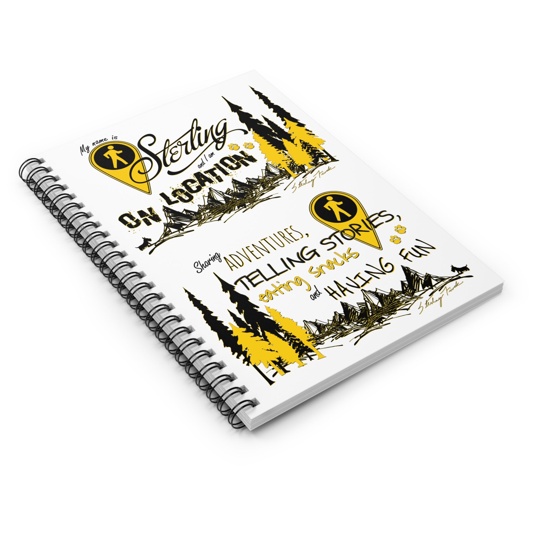 Typography White Spiral Notebook