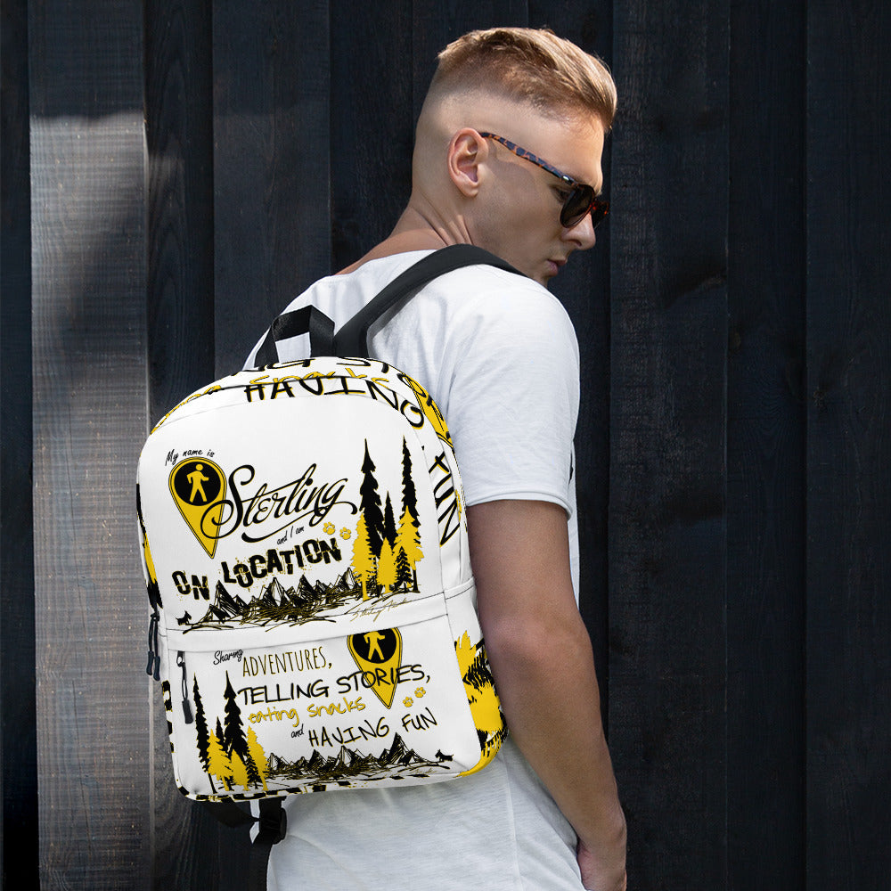 Typography White Backpack