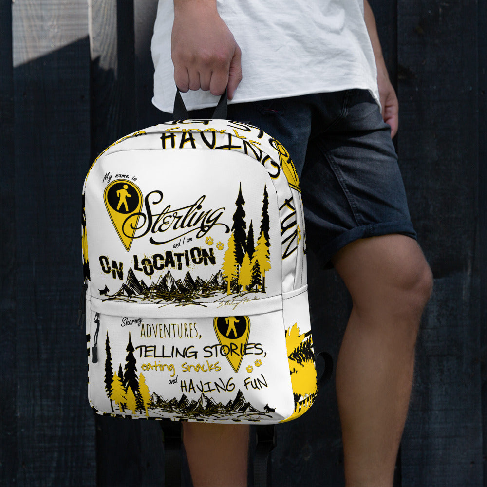 Typography White Backpack