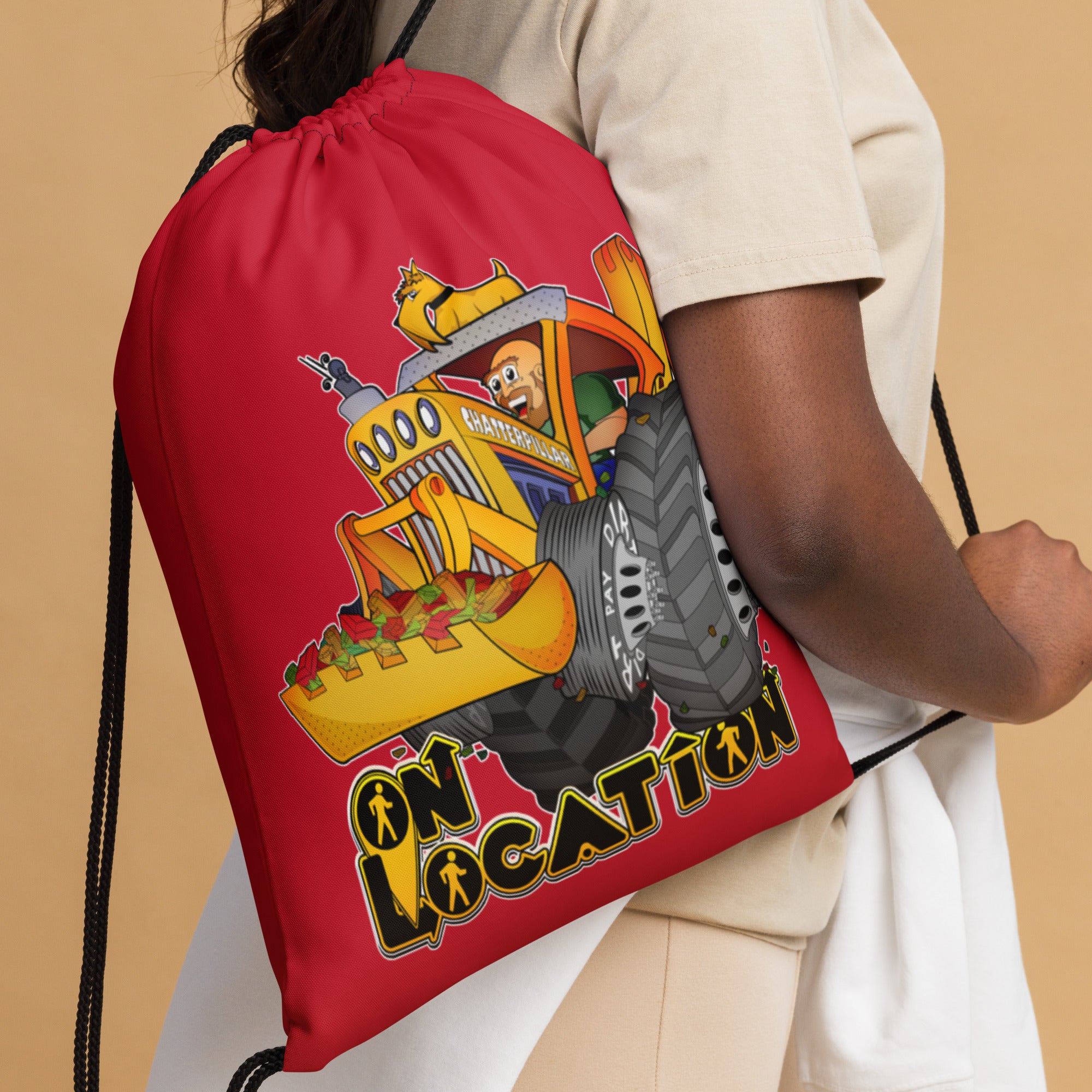 Plush Diamond Mining Drawstring Bag