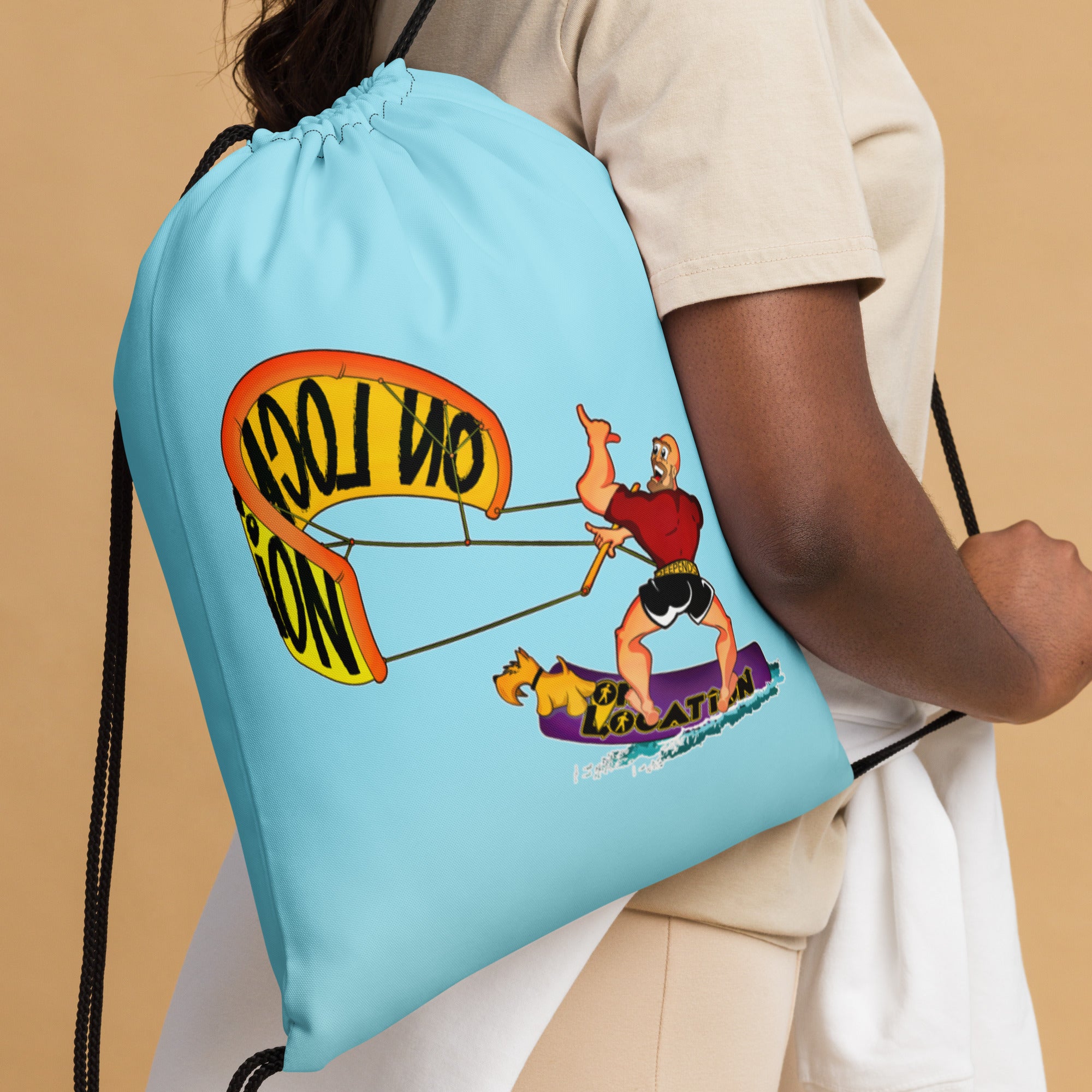 Kiteboarding Drawstring Bag