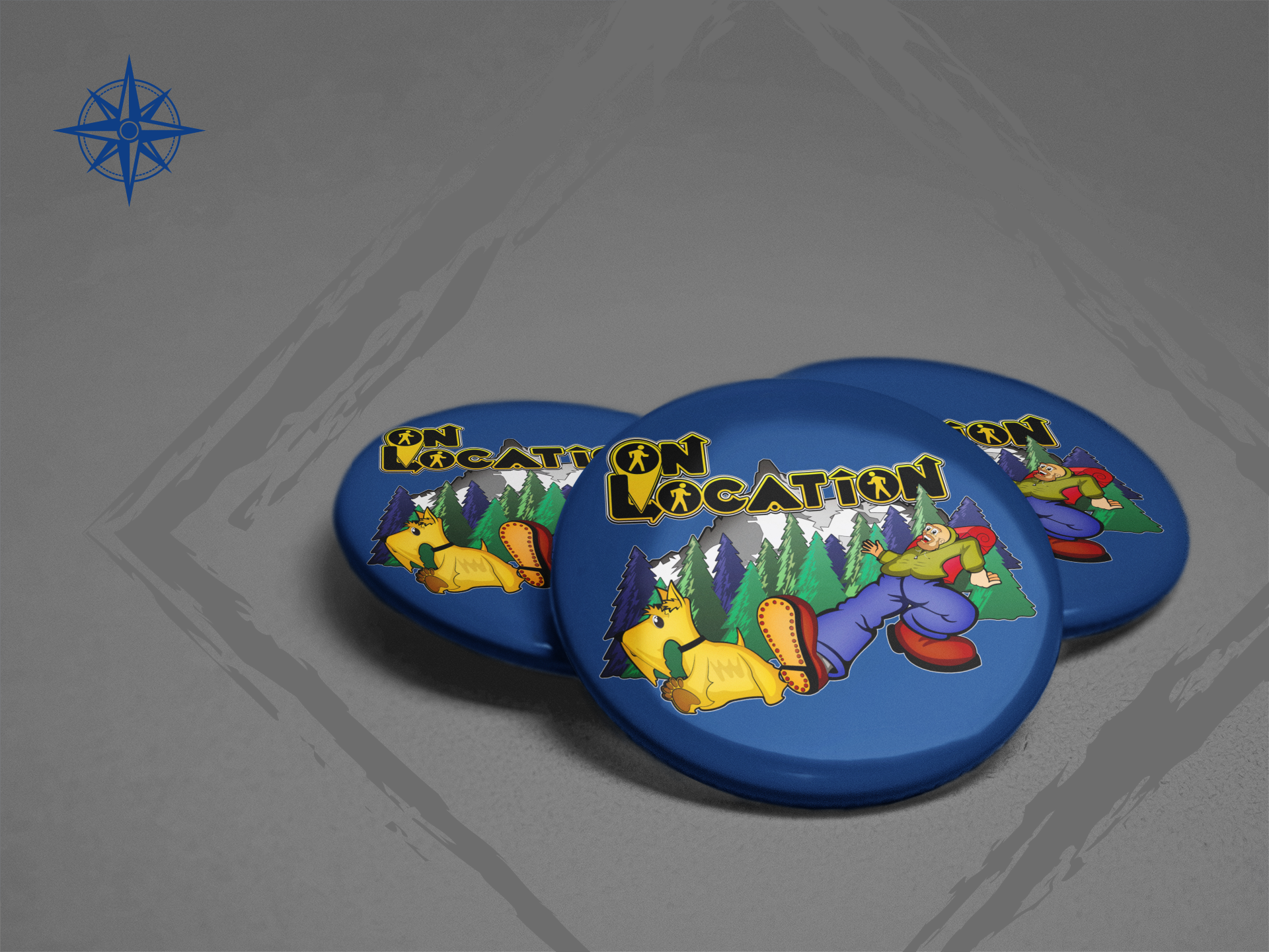 Keep On Hiking Button (dark blue)