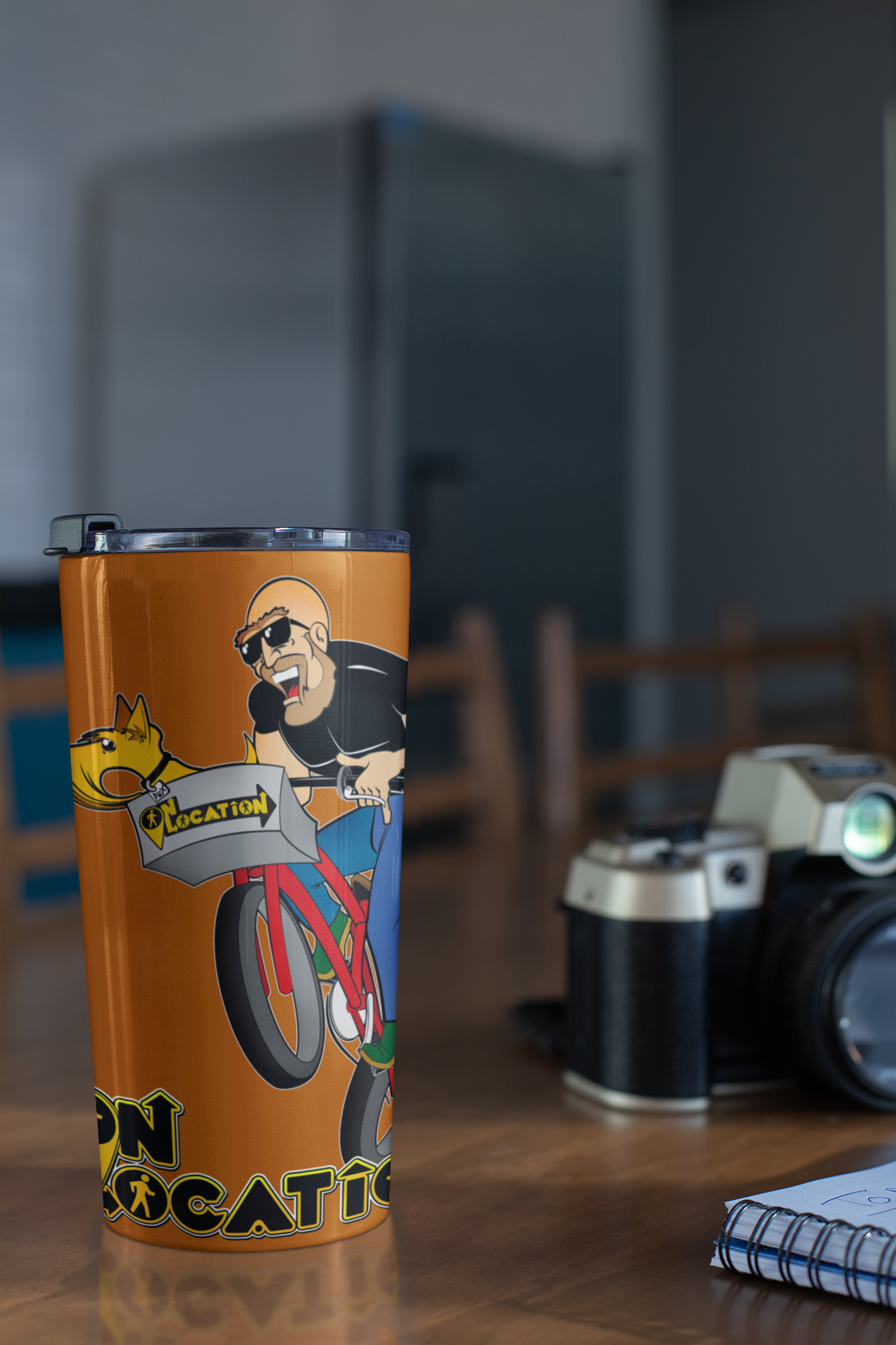 Mountain Biking Travel tumbler (earth brown)