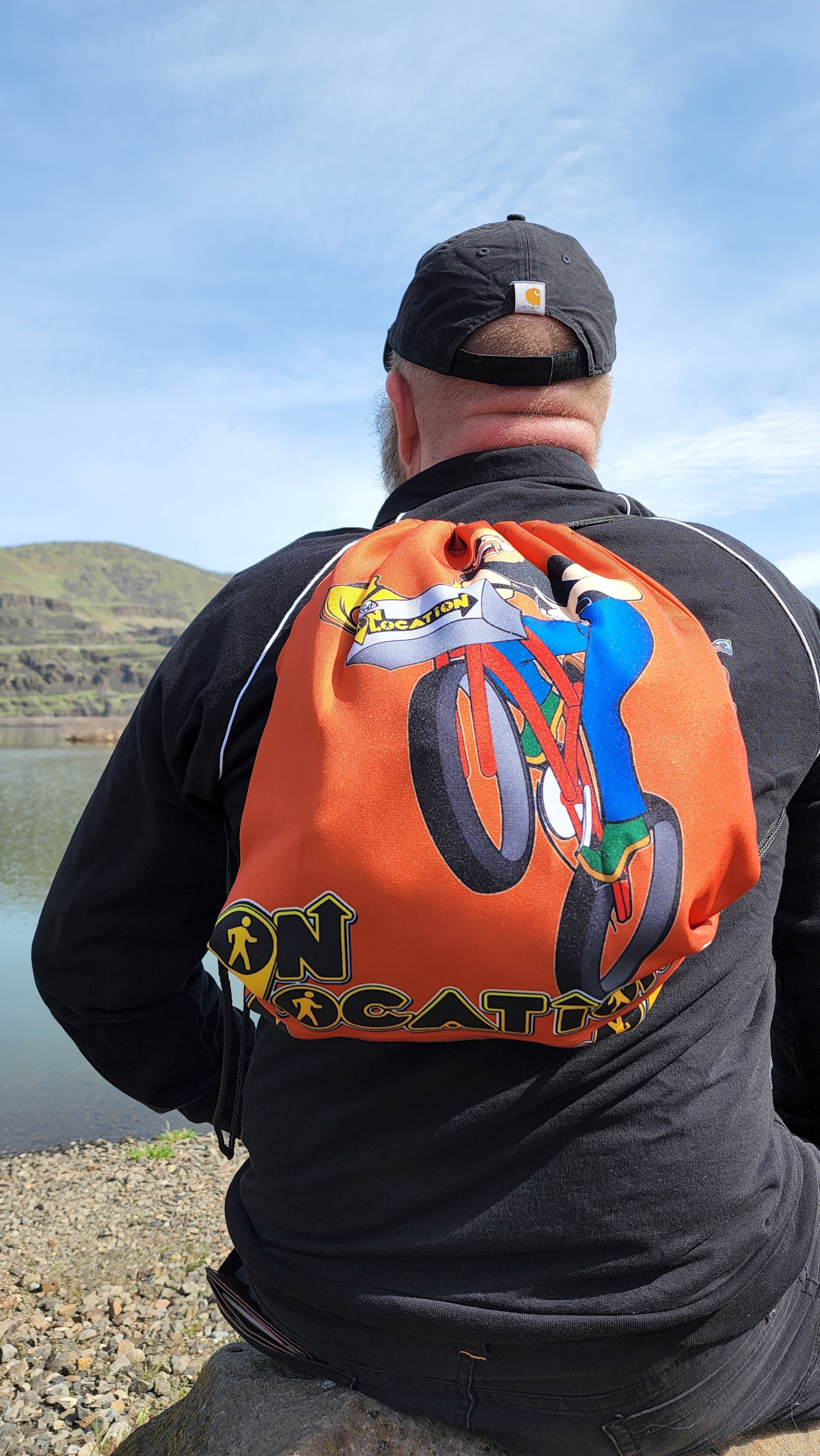 Mountain Biking Drawstring Bag