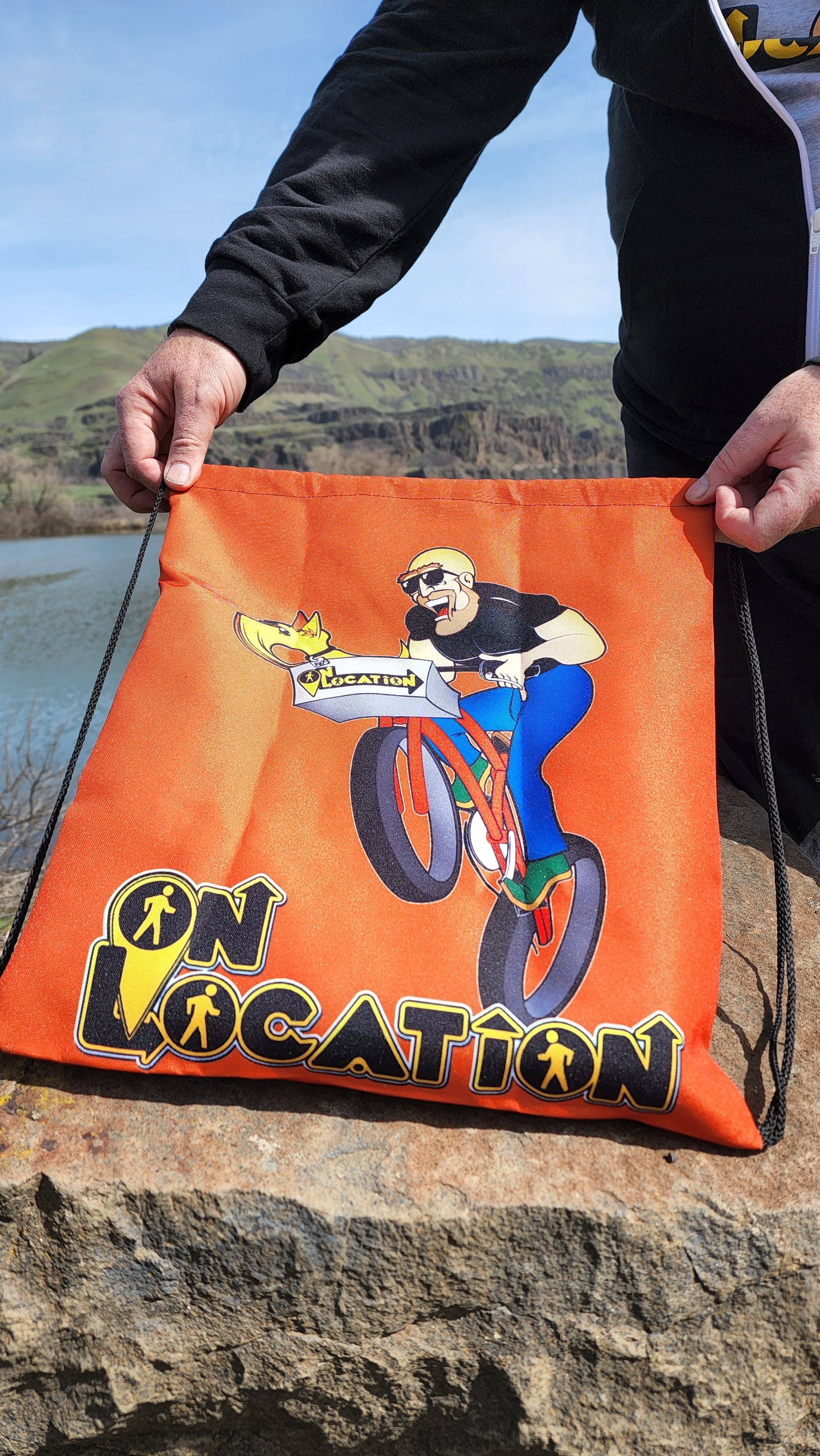 Mountain Biking Drawstring Bag