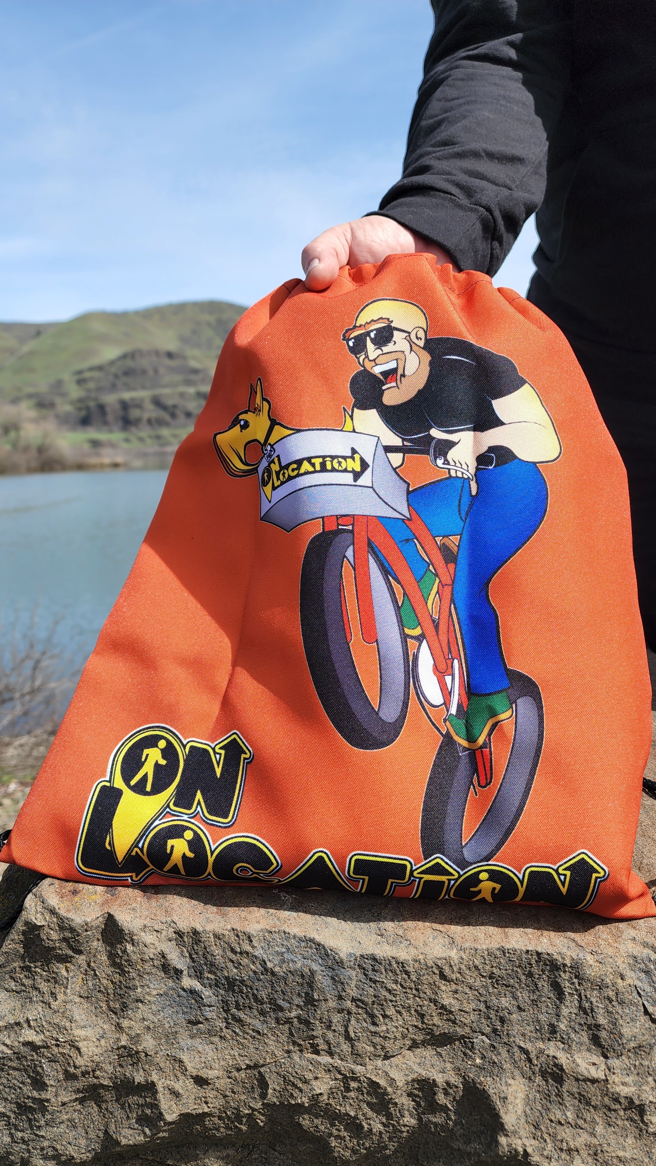 Mountain Biking Drawstring Bag