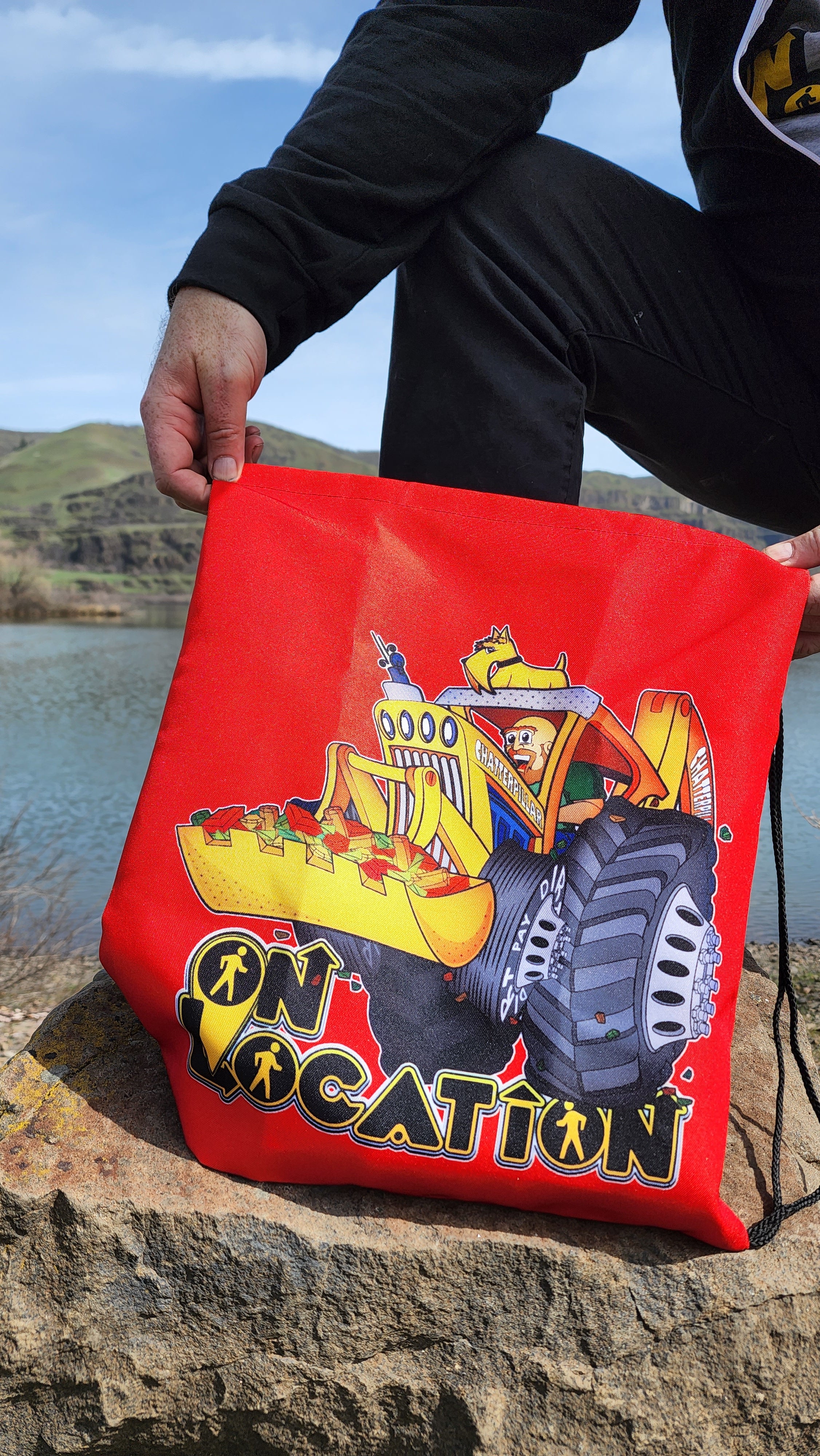Plush Diamond Mining Drawstring Bag