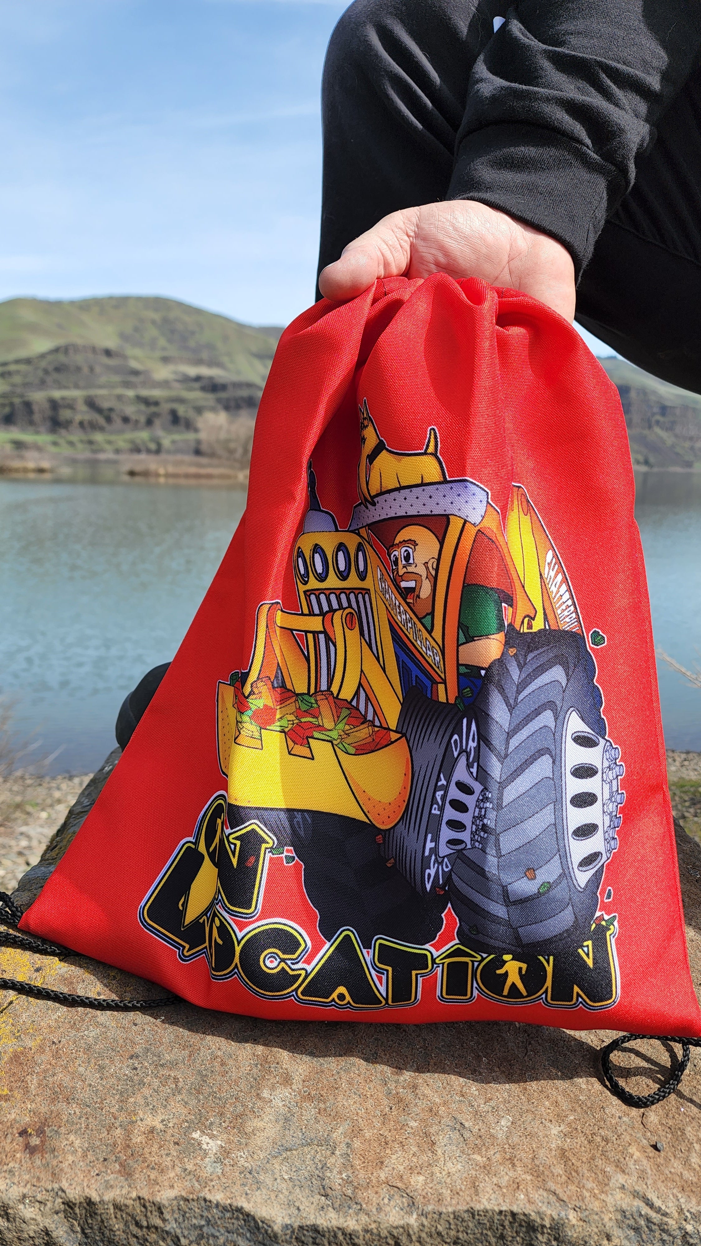 Plush Diamond Mining Drawstring Bag