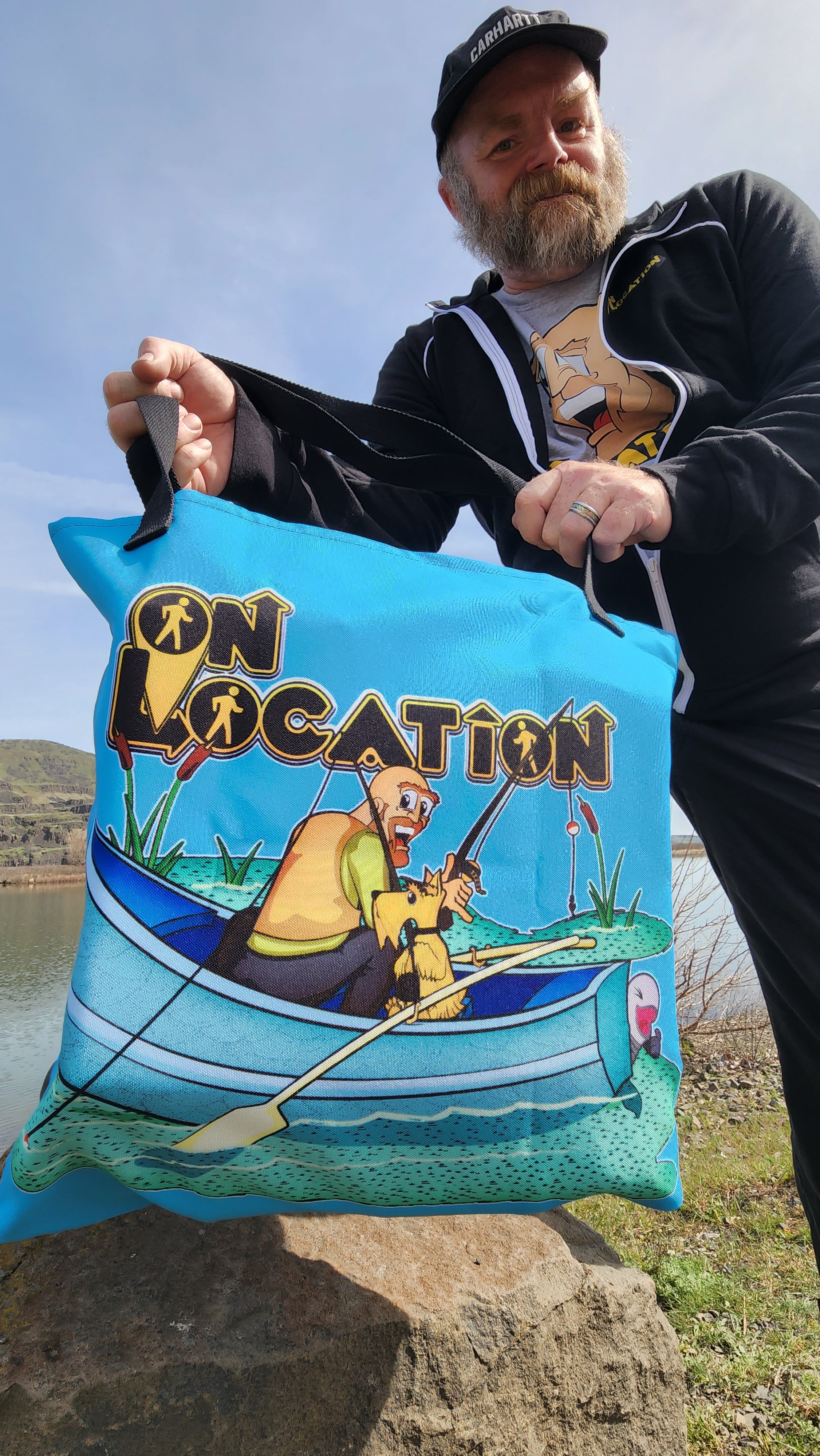 Fishing Beach Bag (river blue)