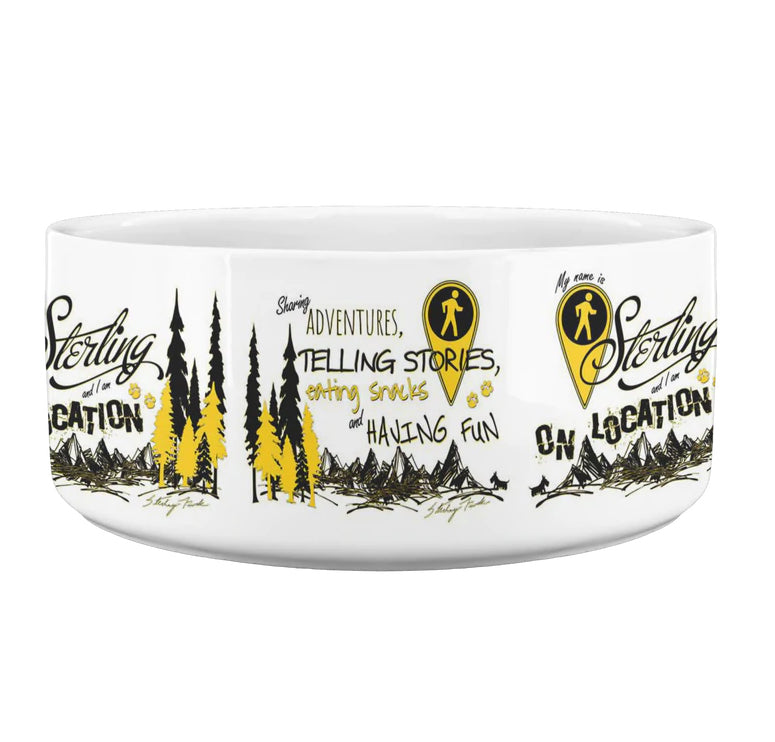 Typography White Pet Bowls