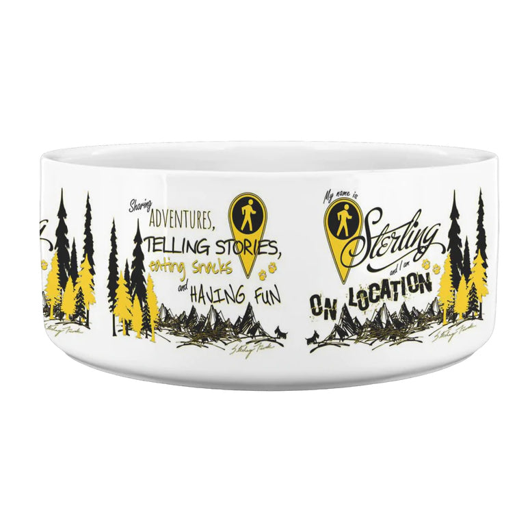 Typography White Pet Bowls