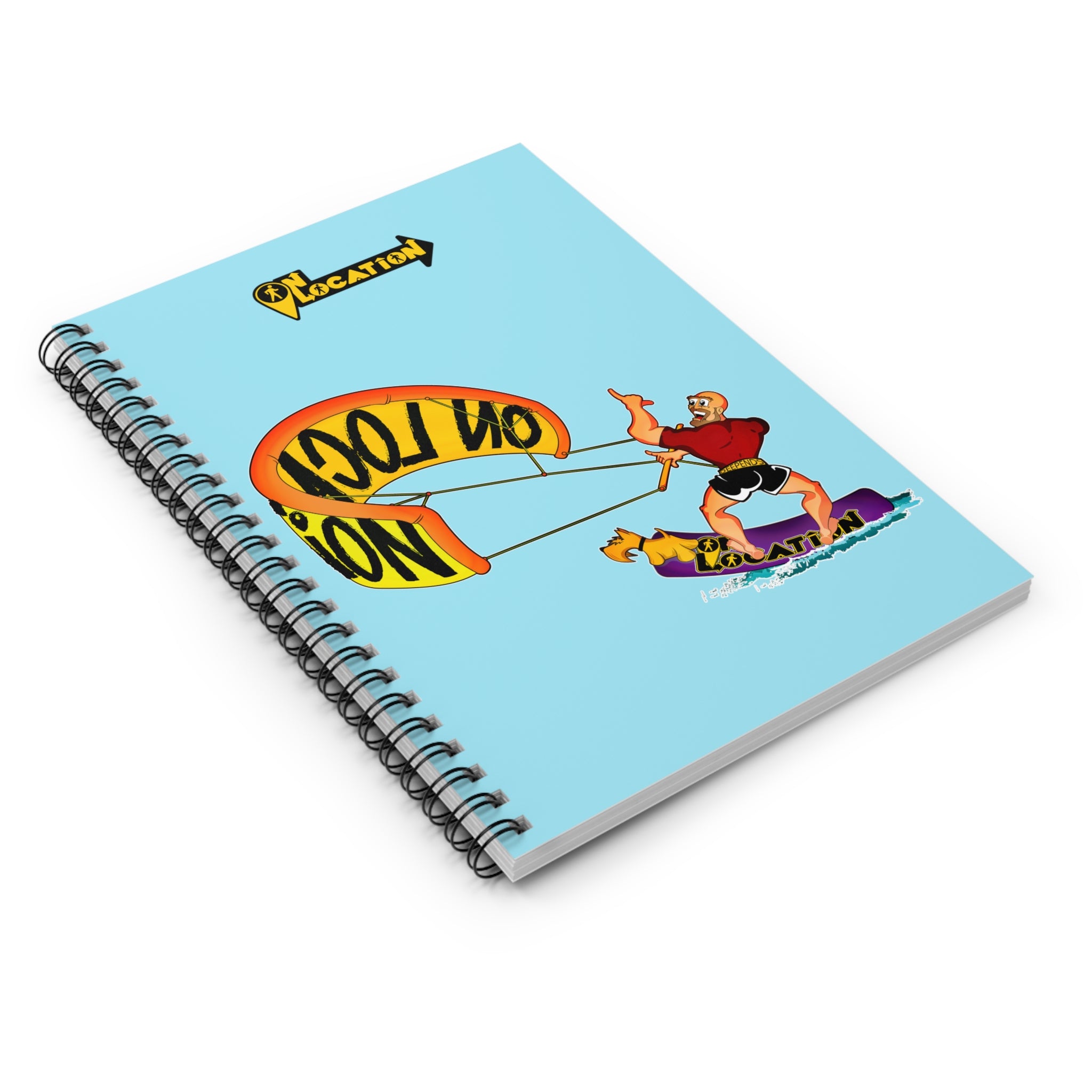 Kiteboarding Spiral Notebook (sky blue)