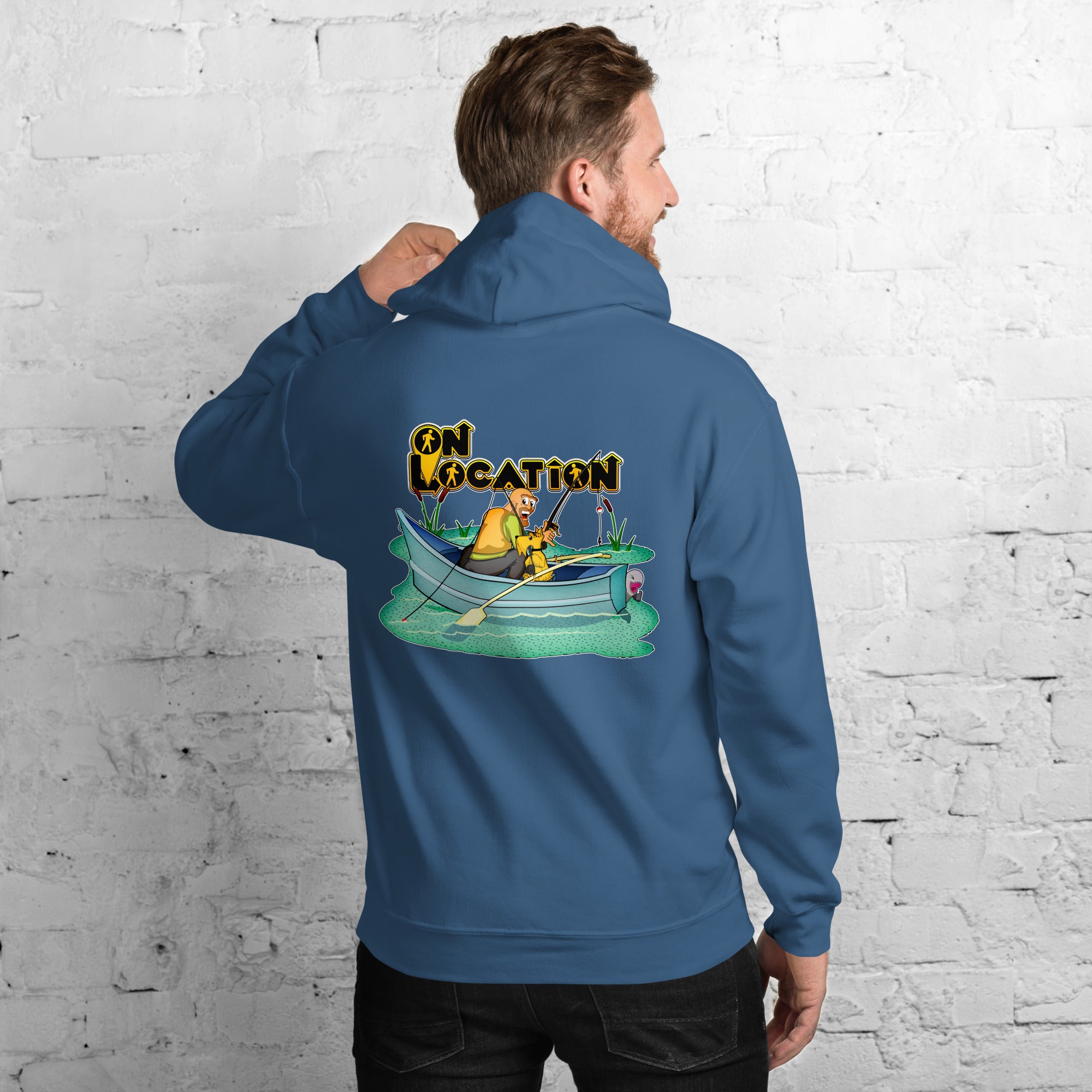 Fishing Unisex Hoodie - Back Graphic (multiple colors)