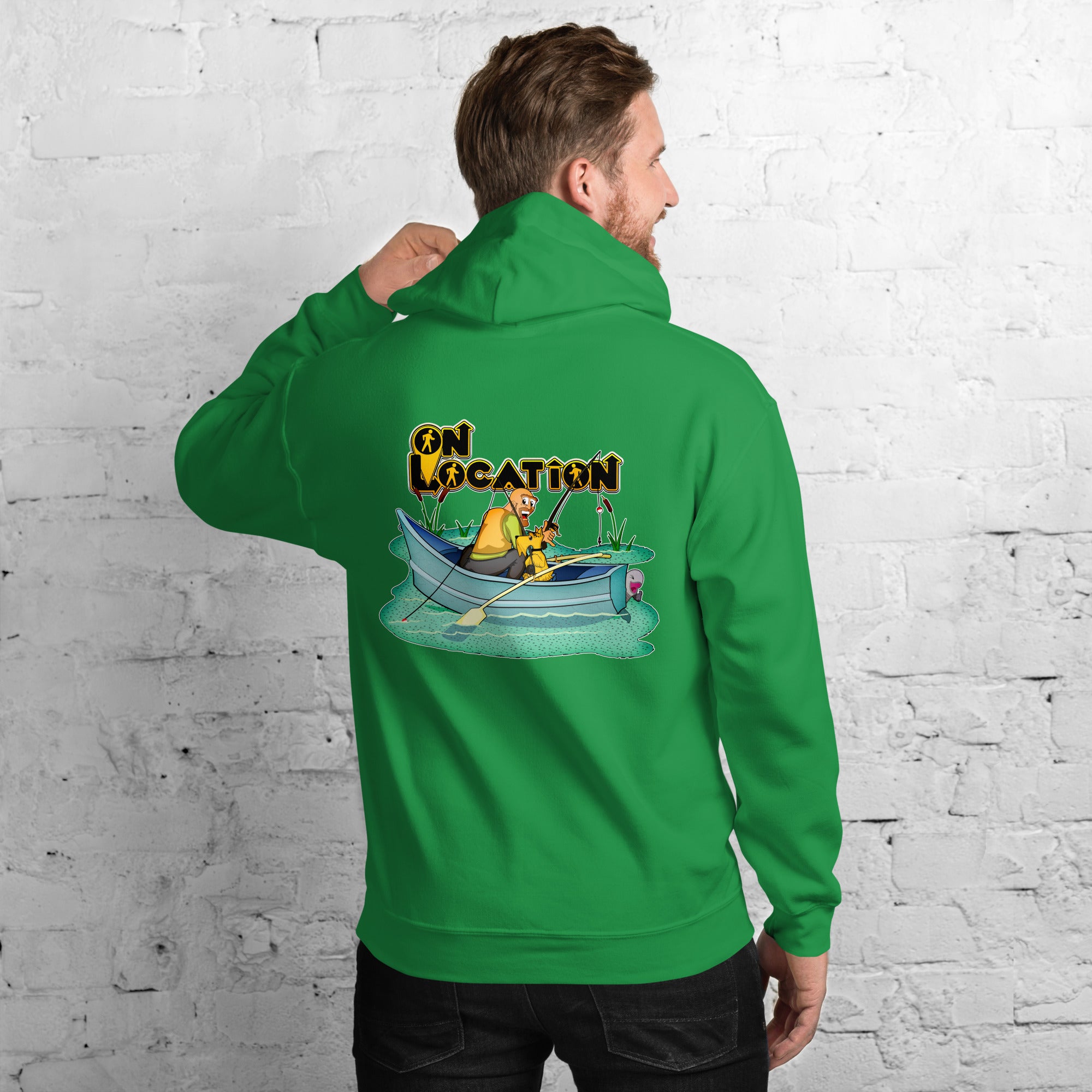 Fishing Unisex Hoodie - Back Graphic (multiple colors)